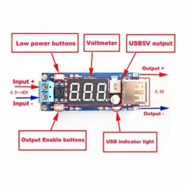 12V to 5V Buck Module / LED Car Voltage Meter Blue