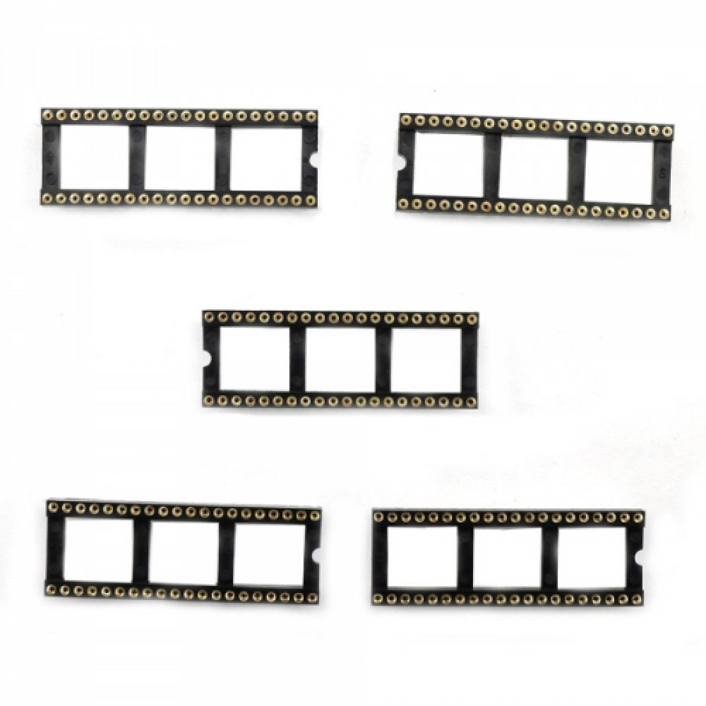 5pcs 03120218M 40P Round Hole IC Socket/Chip Bases Black