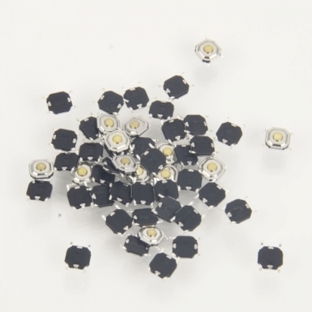 DC 12V 50mA DIY Tact Switches Push Button (50pcs / Pack) Silver + Black + Yellow